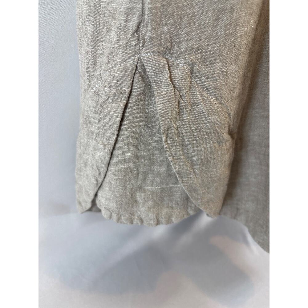 Cynthia Rowley Linen Viscose Puff Sleeve Mini Dress Natural Tan Size M - Picture 4 of 8